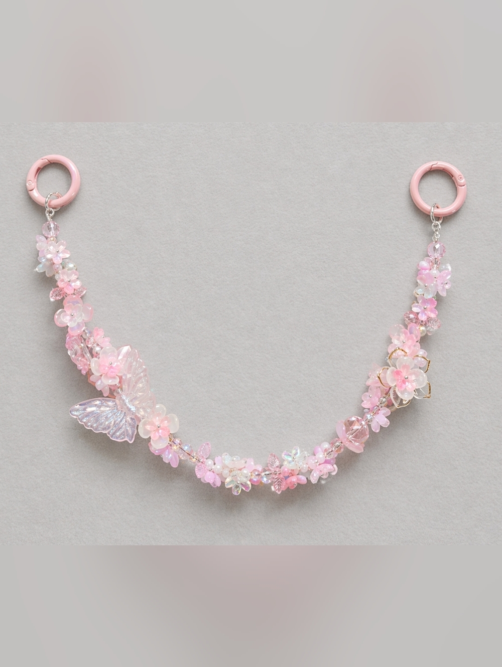 🔥🔛SALE🔥Pastel Pink Butterfly Phone Charm / Keychain / Y2K / Girly - Picture 3 of 5